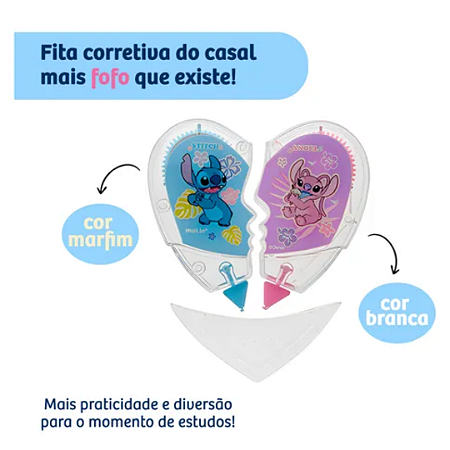 Fita Corretiva Stitch Coração Branca e Marfim