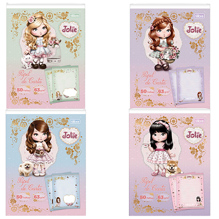 Caderno Colado Papel de Carta Jolie 50 Folhas