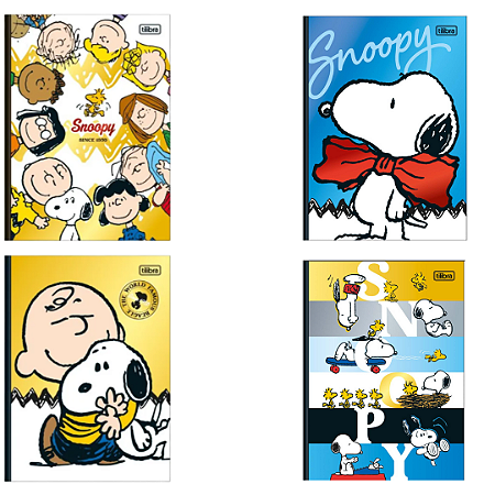 Caderno Brochura Capa Dura Colegial Snoopy 160 Folhas