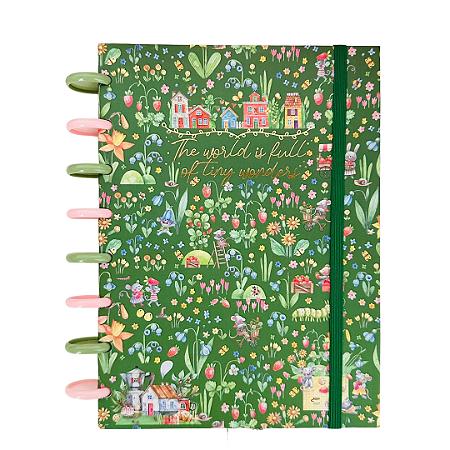 Caderno de Disco – Fazenda de Morangos Folhas Decoradas