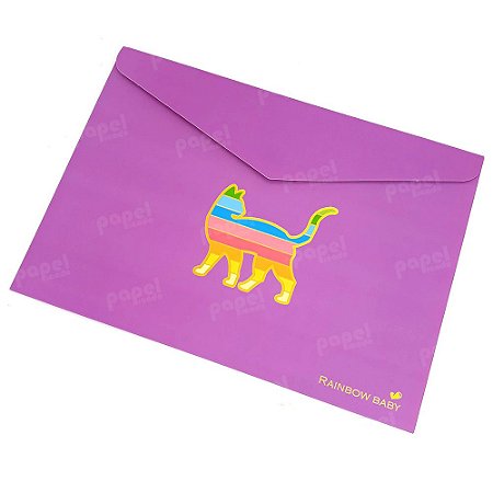 Pasta Envelope Gatinho Lilás