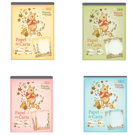 Bloco de Papel de Carta Ursinho Pooh 50 Folhas