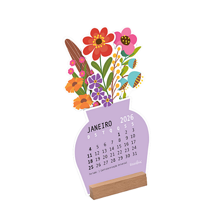 Calendário 2026 Vasinho Flores 10,5x19cm