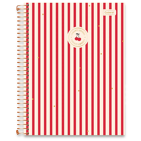 Caderno Universitário 240 folhas Cherry Lovers