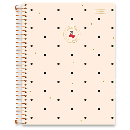 Caderno Universitário Capa Dura Cherry Lovers 160 folhas