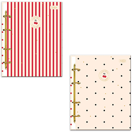 Caderno Colegial Argolado Capa Dura Cherry Lovers