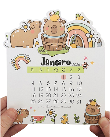 Calendário 2026 Capivaras