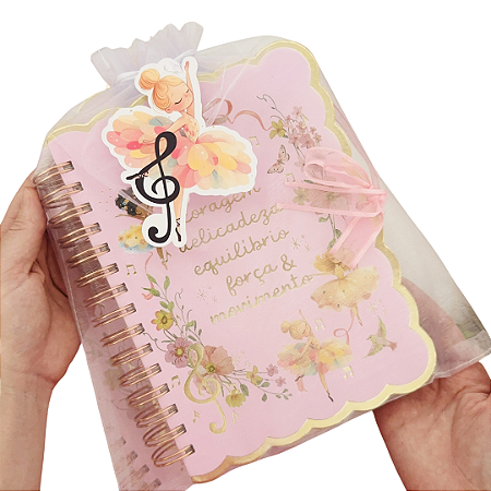 Agenda Wire-o A5 2026 Bailarinas em Rosa