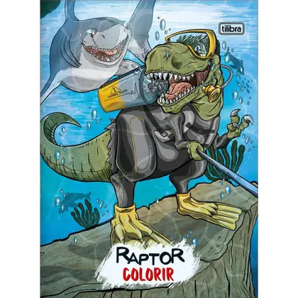 Livro para Colorir Raptor Dinossauro