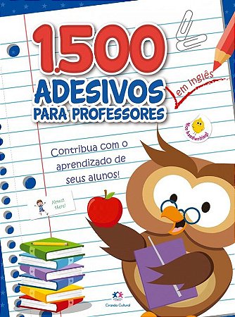 Caderno com 1500 Adesivos em Inglês Para Professor Azul