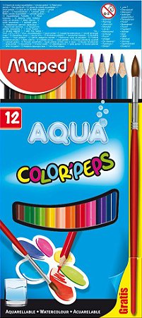Conjunto de Lápis Color' Peps Aquarelável 12 Cores