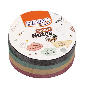 Bloco Smart Notes 200 Folhas 4 Cores 45x45mm