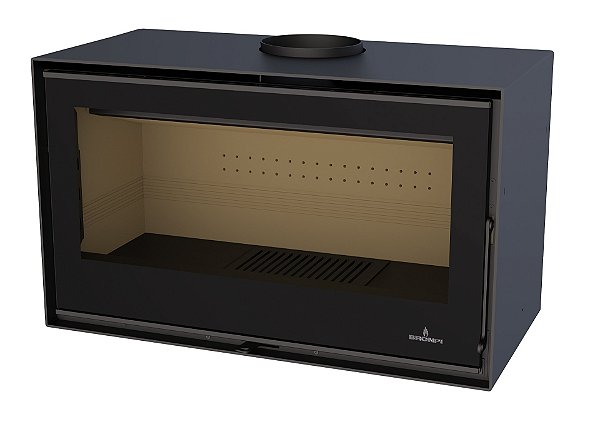 Lareira a Lenha Calefator Externo - Bronpi - modelo BIMBA-90/vermiculita/02ventiladores/vidro serigrafado