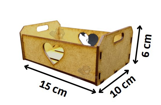 10 CAIXOTINHOS DE FEIRA 1 CORAÇÃO EM MDF - PRESENTES - DATAS ESPECIAIS