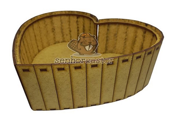 10 Bandejas Formato de Coração MDF