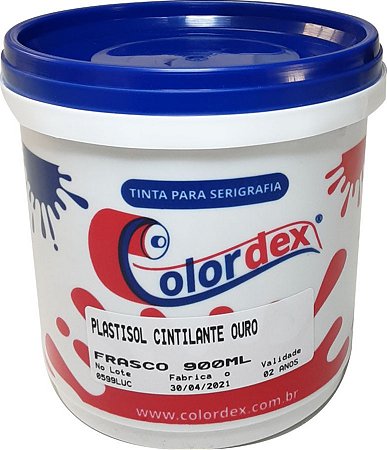 Tinta Plastisol Cintilante Ouro e Prata - Colordex  - 900 ml