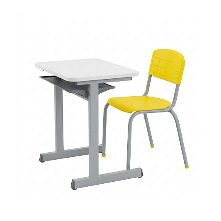 Conjunto Escolar Individual Mesa+Cadeira Tamanho Juvenil | Linha M2B CJ3 (M2BT3PL+CD-FNDE03)