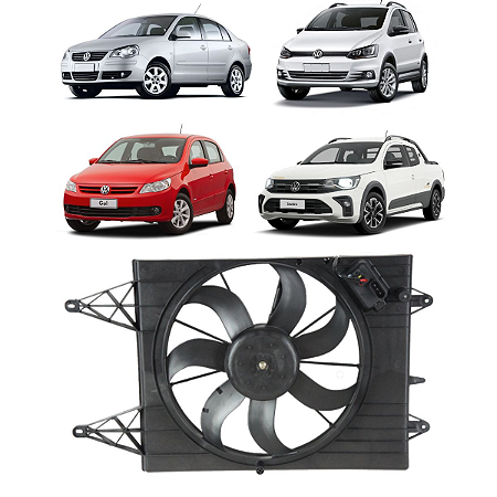 Ventoinha/Eletro ventilador Gol G5, Fox, Golf, Polo, Saveiro Com AR