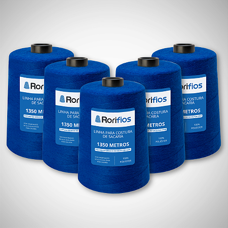 Linha para Costurar Sacaria Colorida Cone 250 g Cx c/ 10 cones AZUL