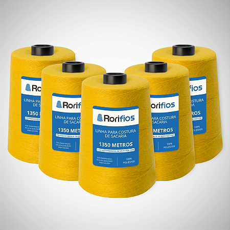 Linha para Costurar Sacaria Colorida Cone 250 g Cx c/ 10 cones AMARELO