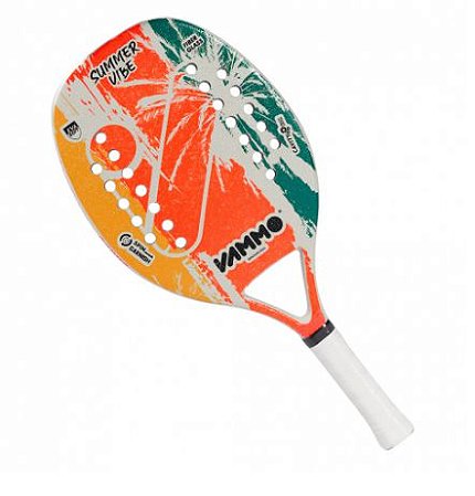 RAQUETE DE BEACH TENNIS VAMMO  SUMMER VIBE FIBRA DE VIDRO LARANJA