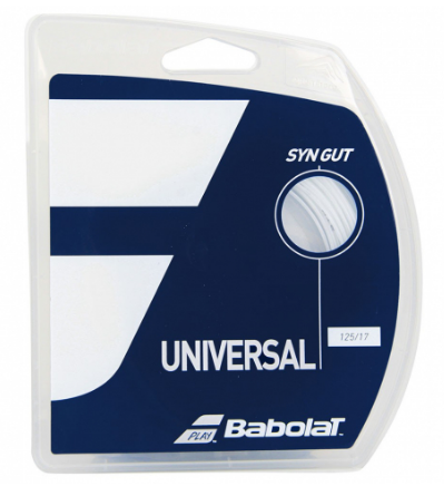 CORDA BABOLAT UNIVERSAL SYNTHETIC GUT BRANCO 17L 1.25MM SET INDIVIDUAL