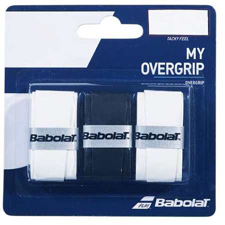 OVERGRIP BABOLAT MY GRIP BRANCO/PRETO/BRANCO COM 3 UNIDADES