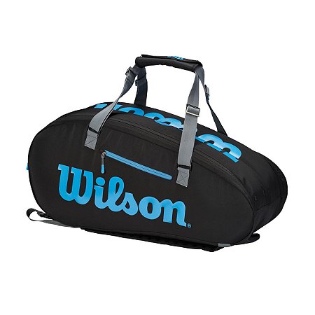 RAQUETEIRA WILSON ULTRA 9 PACK PRETA/AZUL/CINZA