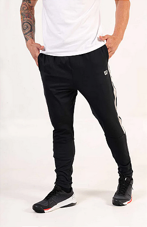 CALÇA MASCULINA WILSON TOUR PRETA E PRATA