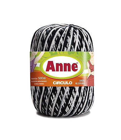 Linha Anne 500m Círculo Linha de algodão cor Zebra 9016#