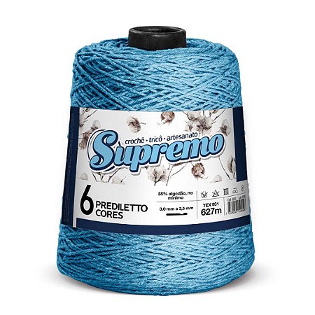 Barbante Supremo prediletto  N°6 600g - cor 20 Azul Turquesa