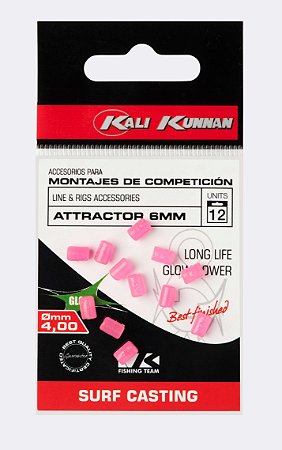 Flutuantes de Pesca Fosforescente Attractor 6mm Rosa com 12