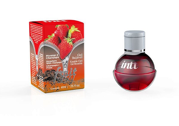 GEL COMESTIVEL FRUIT SEXY MORANGO COM CHAMPAGNE