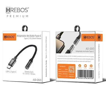 ADAPTADOR DE AUDIO TYPE -C HREBOS PREMIUM AD-200
