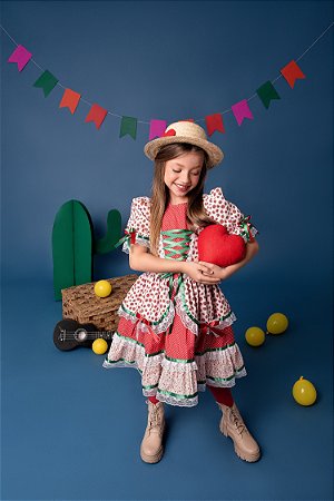 VESTIDO JUNINO MORANGOS CORSET