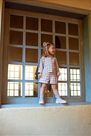 SHORTS COM CAMISA XADREZ