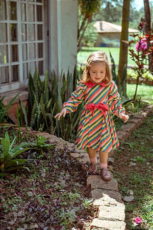 VESTIDO DE TRICOLINE COLORIDO