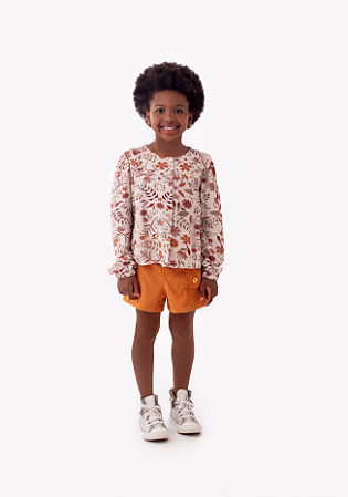 CONJ SHORTS COM BATA DE VISCOSE ESTAMPADA