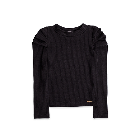 BLUSINHA MANGA BUFANTE CANELADA