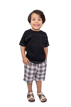 BERMUDA XADREZ COM CAMISETA