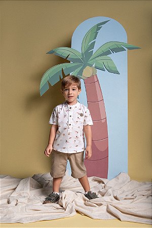 CONJ BERMUDA SOCIAL COM BATA ESTAMPADA