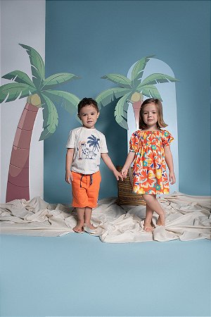 CONJ BERMUDA MOLETOM COM CAMISETA