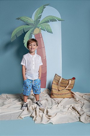 BERMUDA ESTAMPADA COM BATA