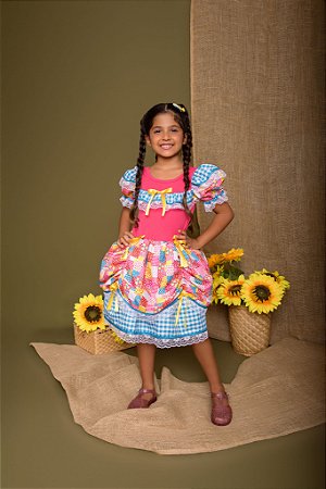 VESTIDO JUNINO PATCH XADREZ