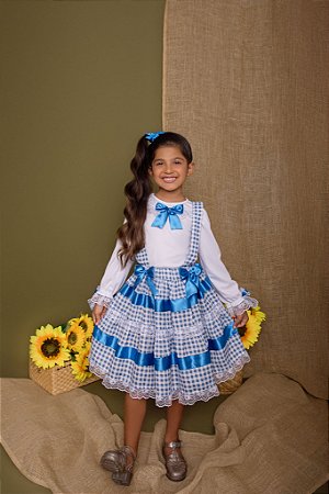 CONJ BLUSINHA E SALOPETE XADREZ