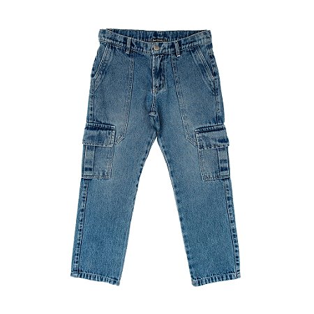 CALÇA JEANS CARGO MAJESTOSO