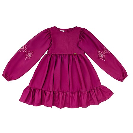 VESTIDO ALFAIATARIA COM BORDADO NA MANGA