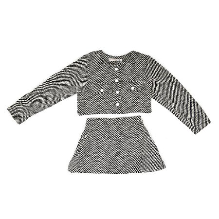 CONJ CASACO E  SHORTS SAIA DE TWEED