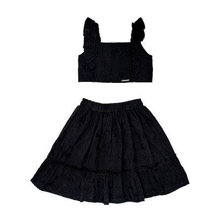 CONJ CROPPED E SAIA BORDADO DIOR