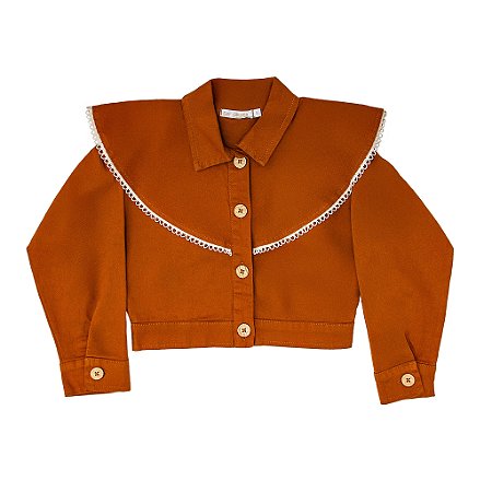 JAQUETA SARJA DETALHE DE RENDA